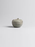 Celadon-glazed Stoneware Circular Box and Cover
