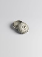 Celadon-glazed Stoneware Circular Box and Cover