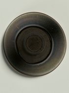 7. Glazed stoneware ‘hare’s fur’ tea-bowl and a lacquer cup stand
