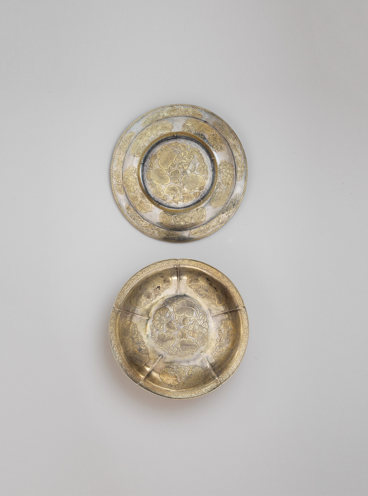 Gilt silver bowl and cover