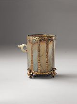View Bronze, gold and jade cup