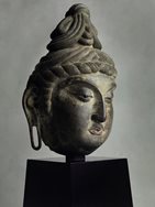 Large Dry Lacquer Head of a Bodhisattva
