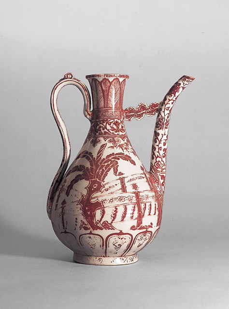 Copper-red Decorated Porcelain Ewer