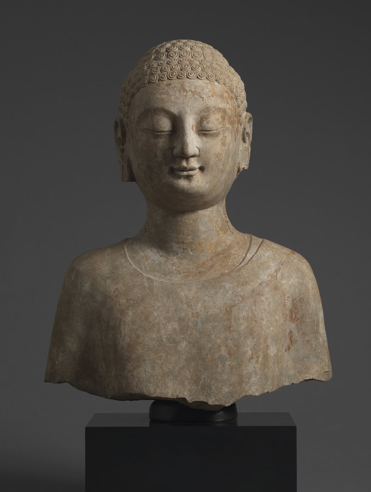 Limestone Bust of Buddha