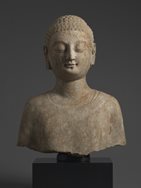 Limestone Bust of Buddha