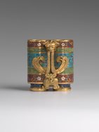Cloisonné Enamel and Gilt Copper Double Container