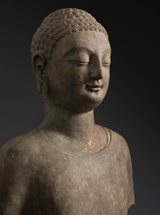 View Limestone Bust of Buddha
