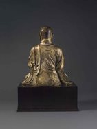 Gilt lacquered bronze figure of a Luohan