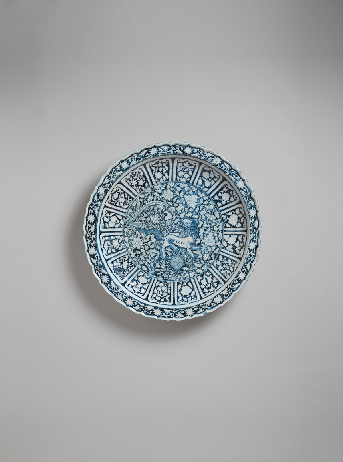 Blue and white porcelain dish