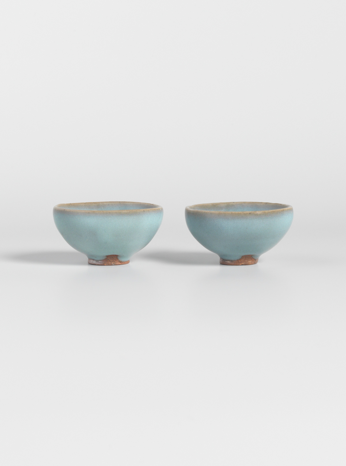 Pair of small glazed stoneware bowls