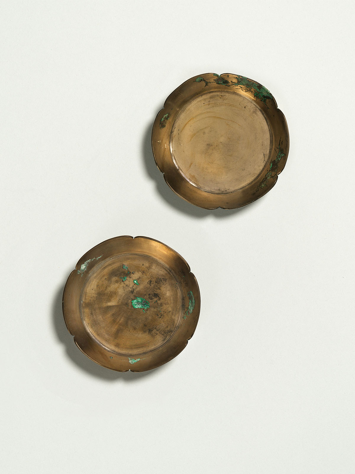9. Pair of bronze ‘mallow-shaped’ dishes