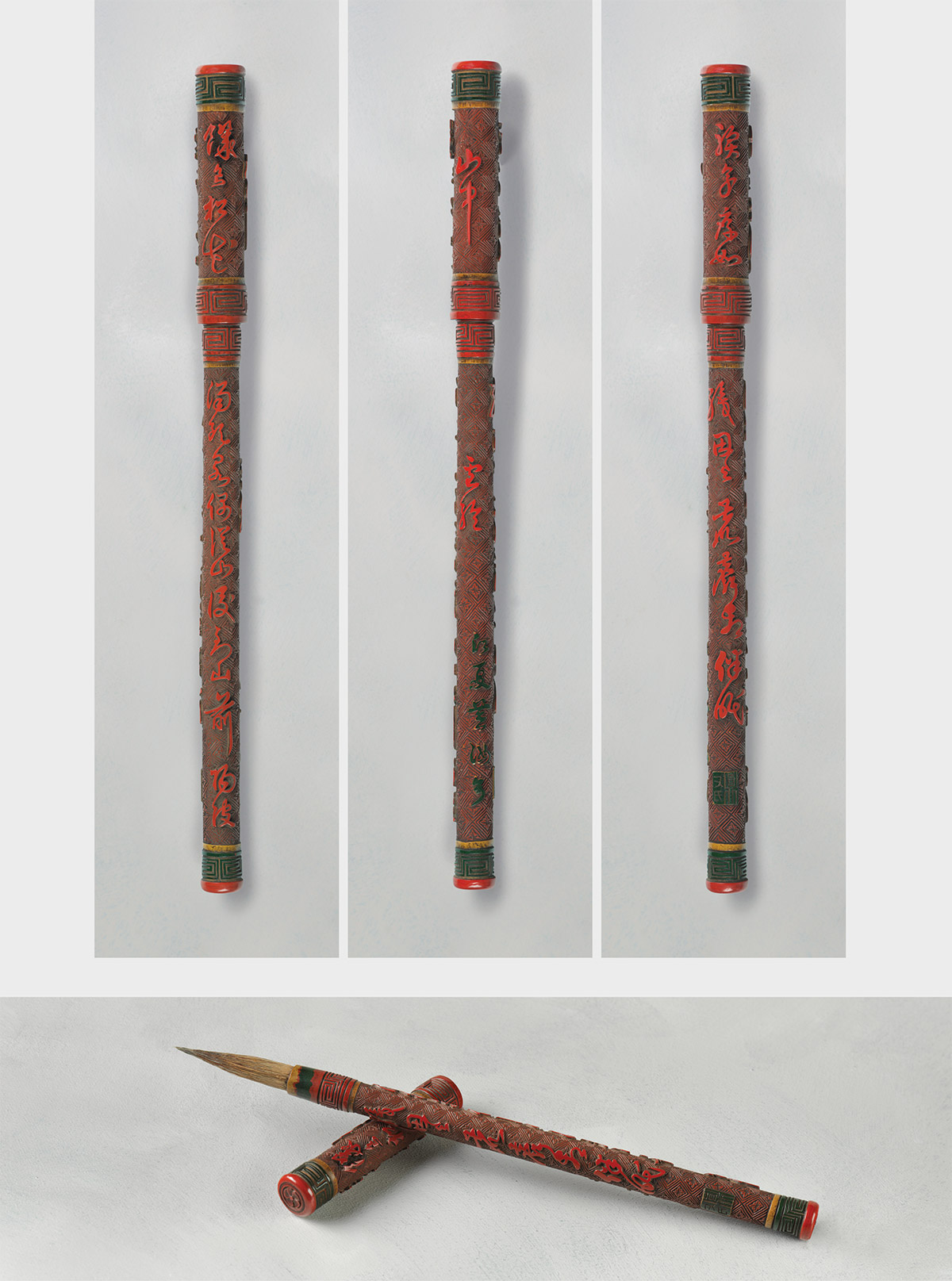 Carved Lacquer Brush and Cover